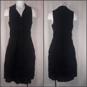 Maeve 100% cotton black button-down dress size 10